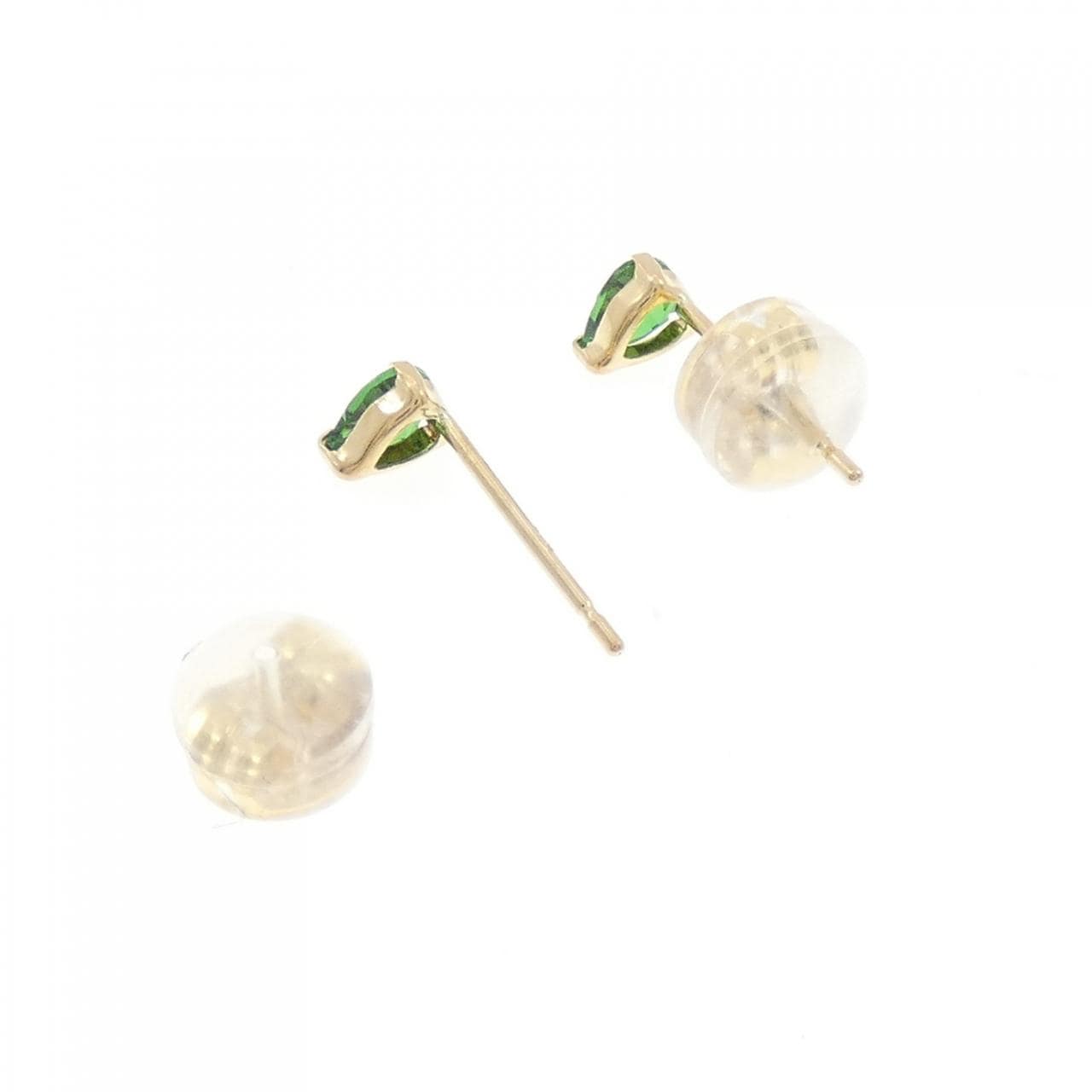 K18YG グリーンガーネット ピアス