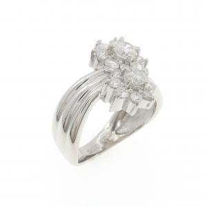 PT850 フラワー ダイヤモンド リング 0.75CT