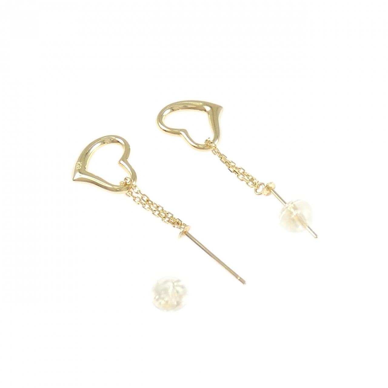 K18YG ハート ピアス