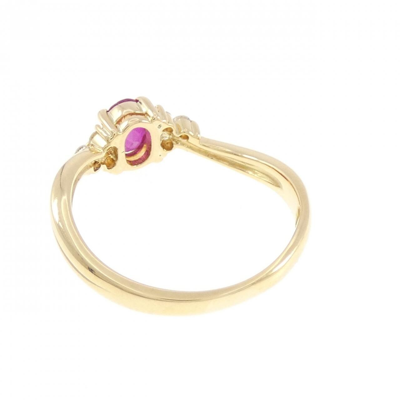 K18YG ルビー リング 0.423CT