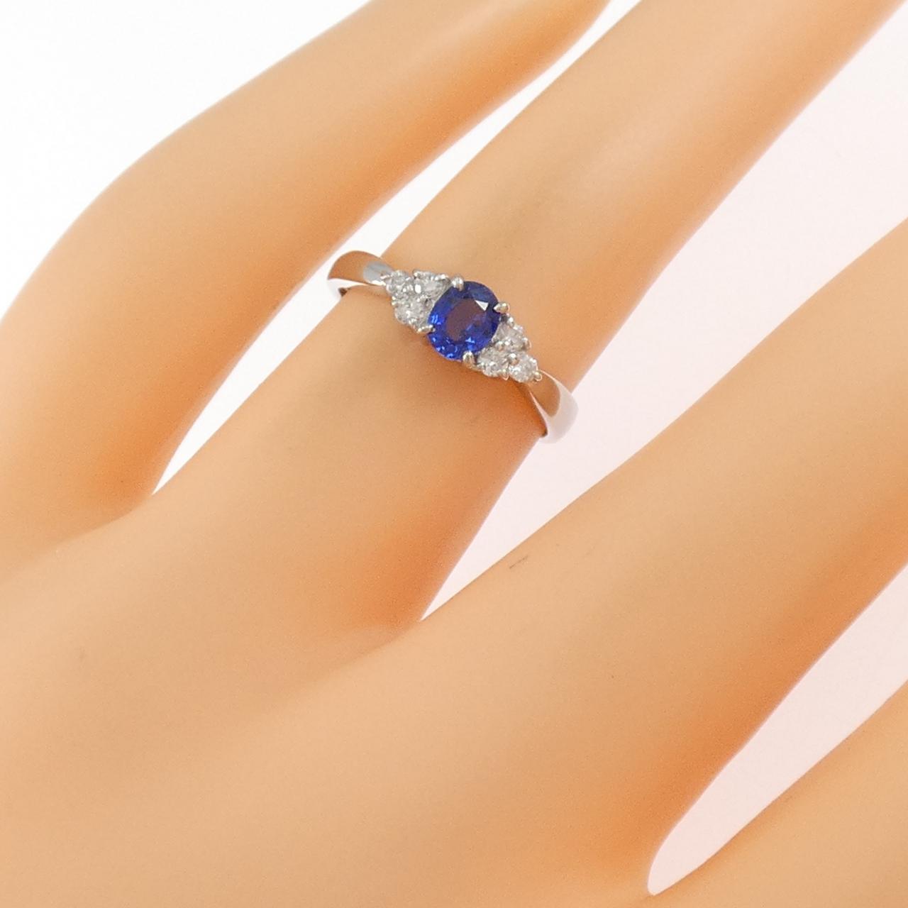 PT900蓝宝石戒指0.33CT