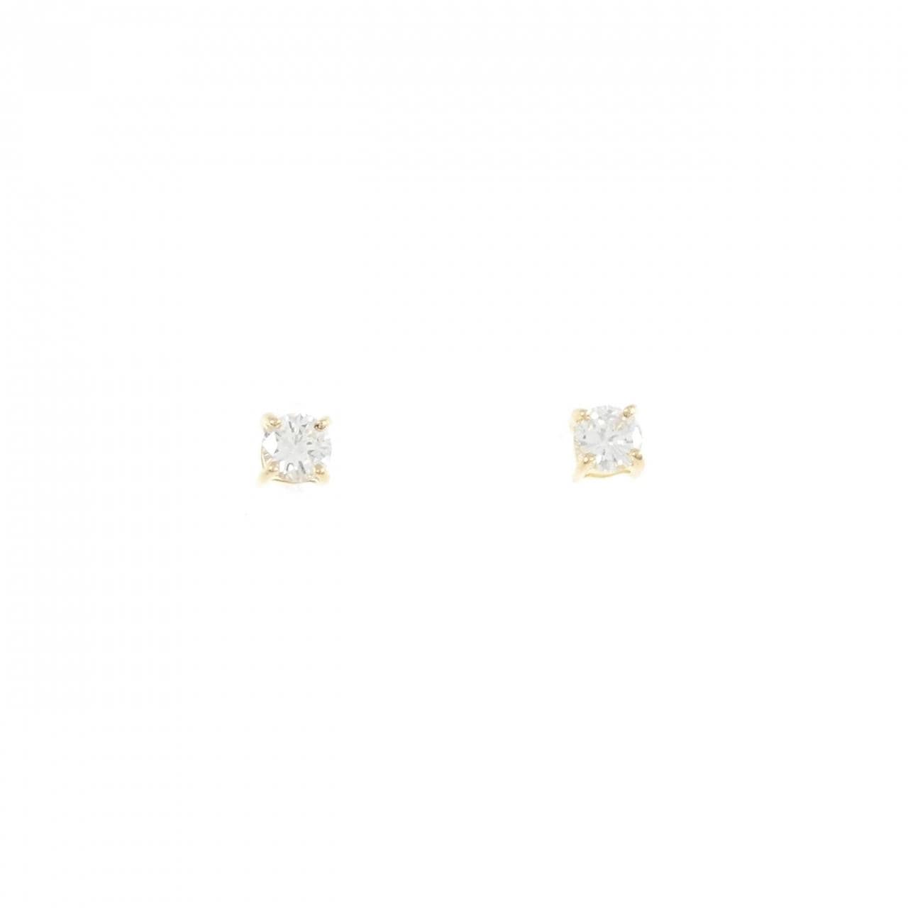 [Remake] K18YG solitaire Diamond earrings 0.20CT