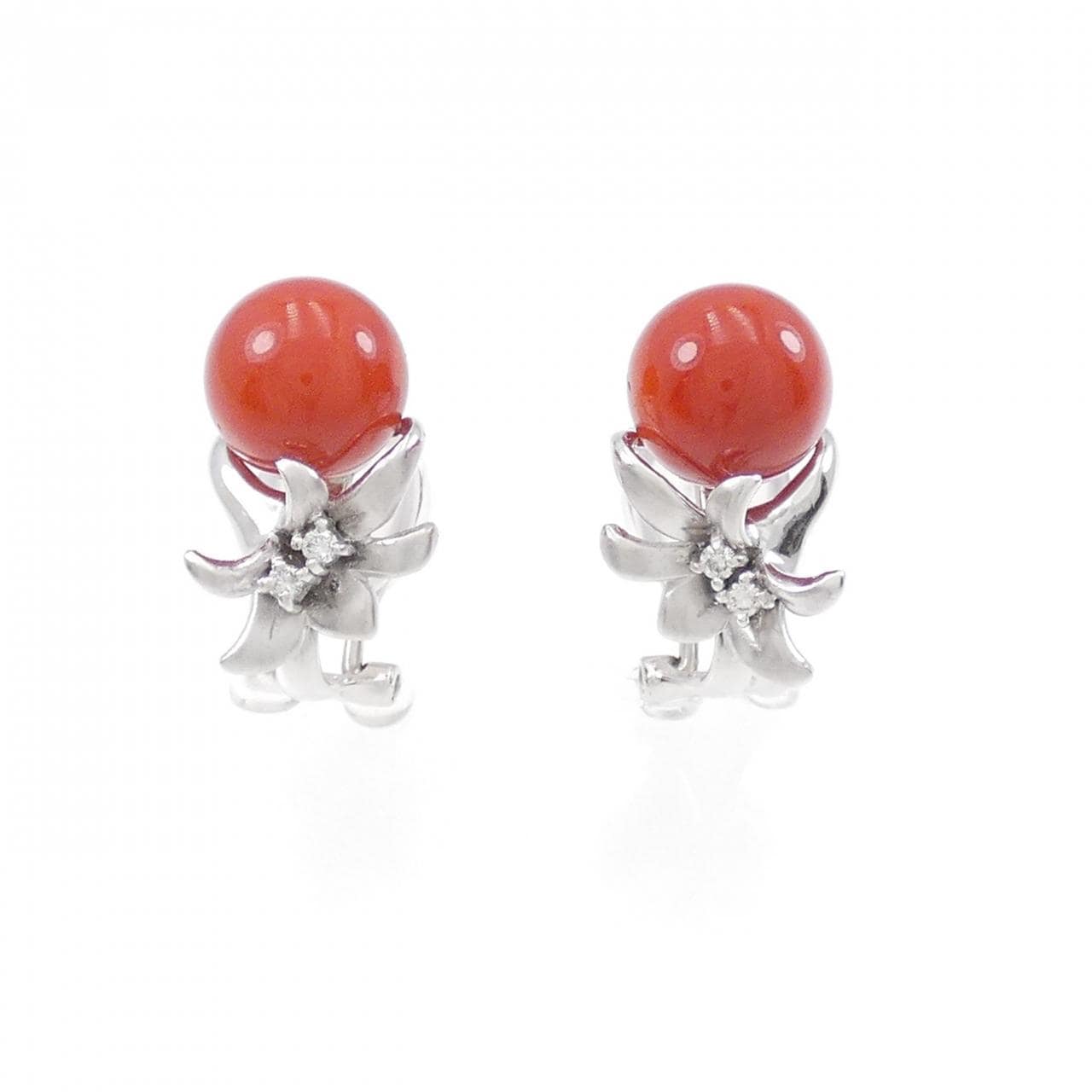 K18WG/K14WG Coral Earrings