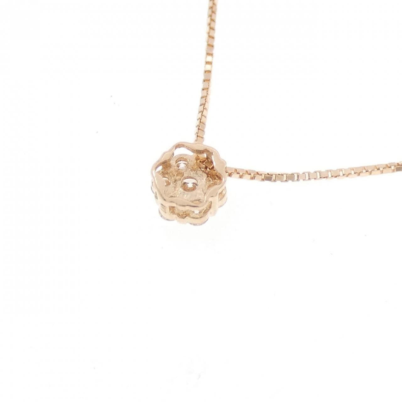 K10PG フラワー ダイヤモンド ネックレス 0.10CT