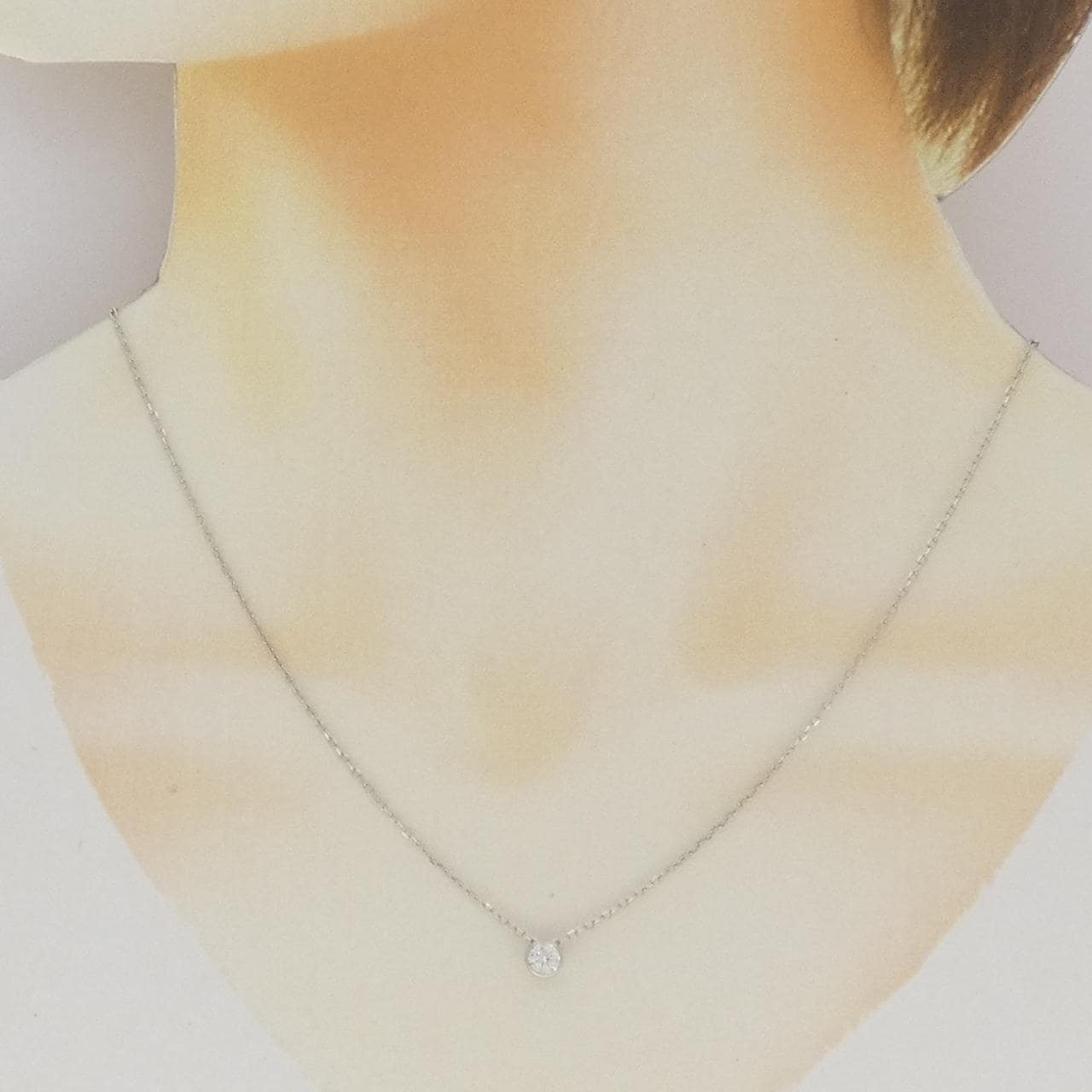 PT900/PT850 ソリティア ダイヤモンド ネックレス 0.30CT