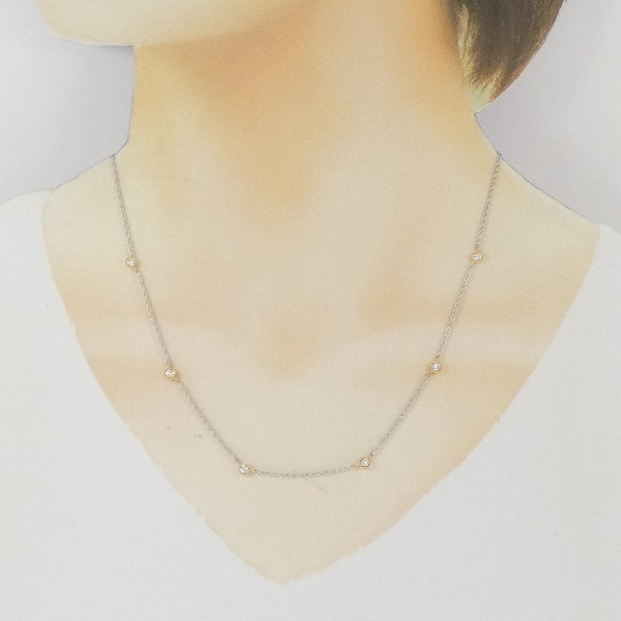 K18YG/K18WG ダイヤモンド ネックレス 0.27CT