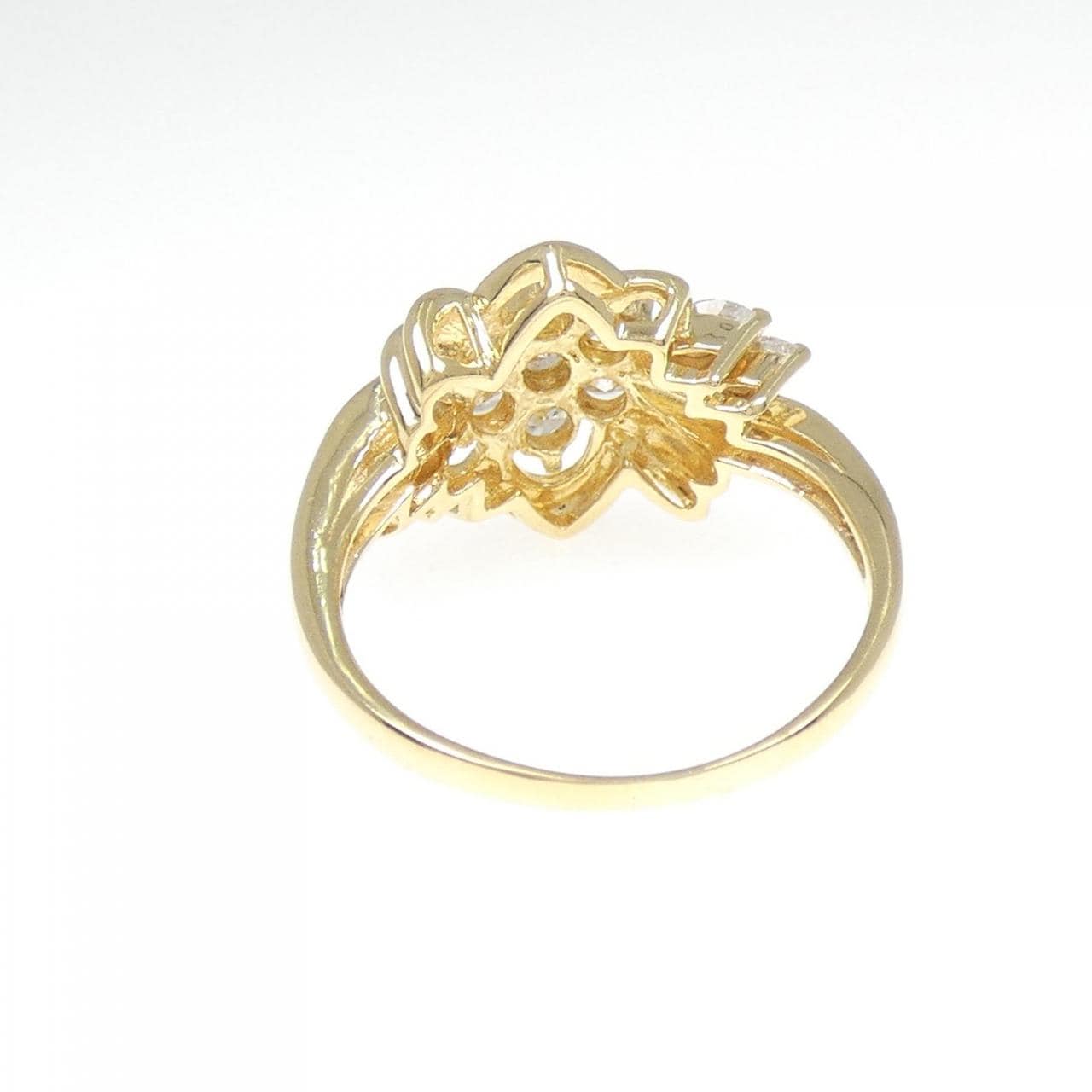 K18YG フラワー ダイヤモンド リング 0.50CT