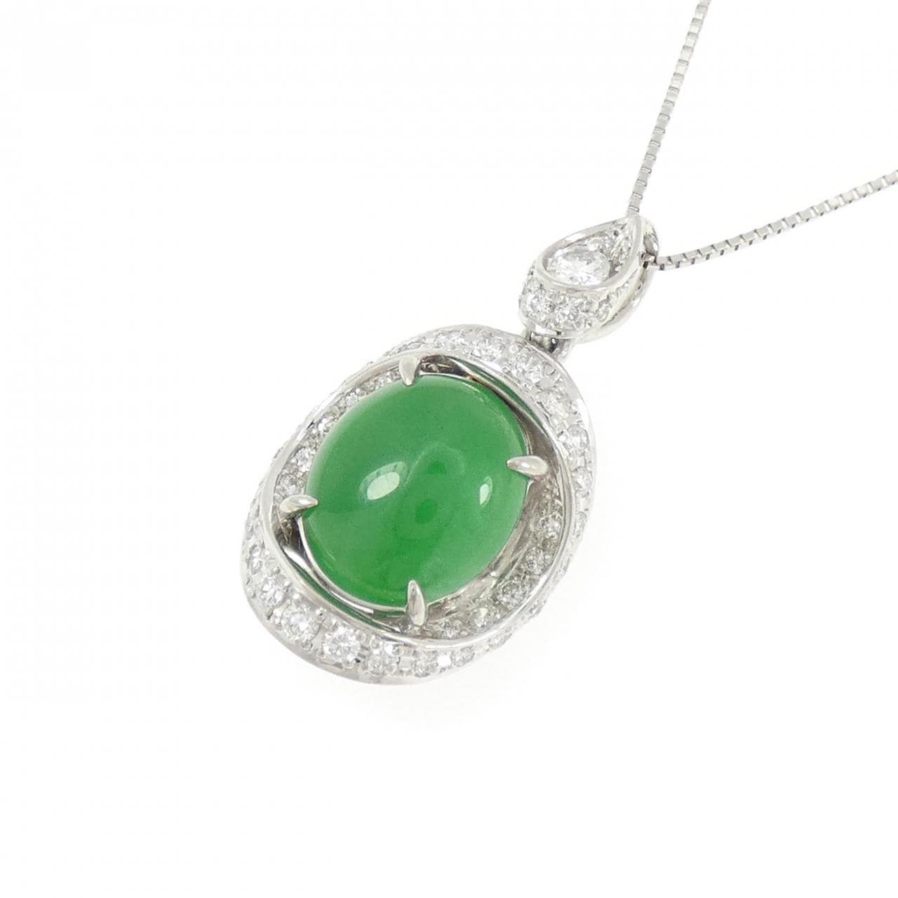PT900/PT850 ヒスイ ネックレス 4.257CT