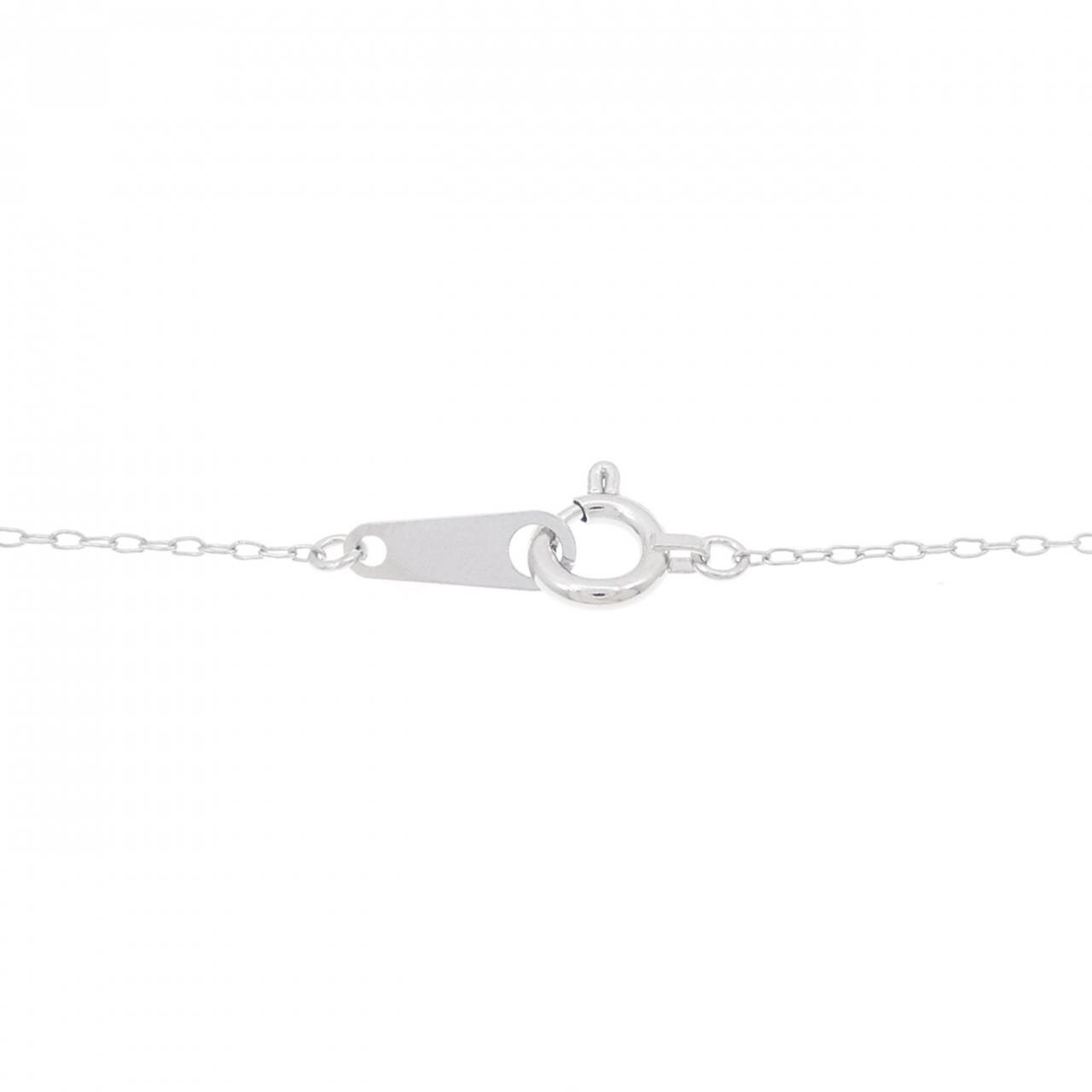 K18WG ローズ ダイヤモンド ネックレス 0.03CT