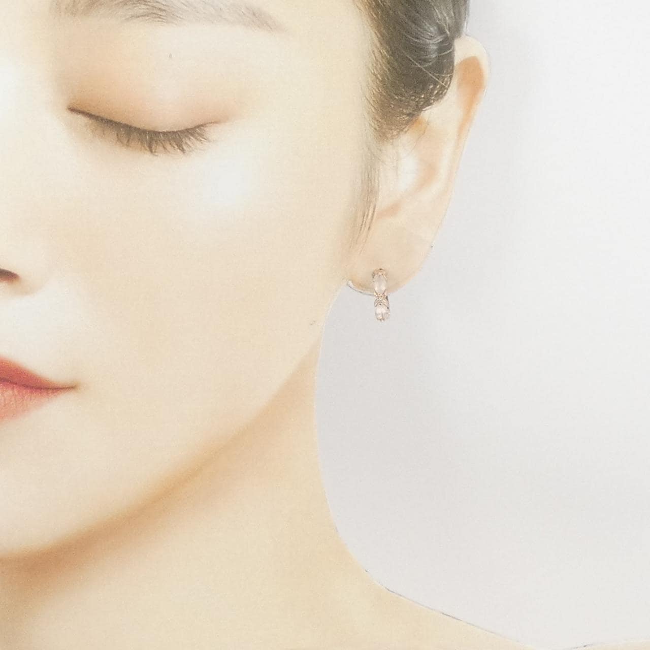 K14PG ローズクオーツ イヤリング