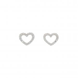 K18WG ハート ダイヤモンド ピアス 0.30CT