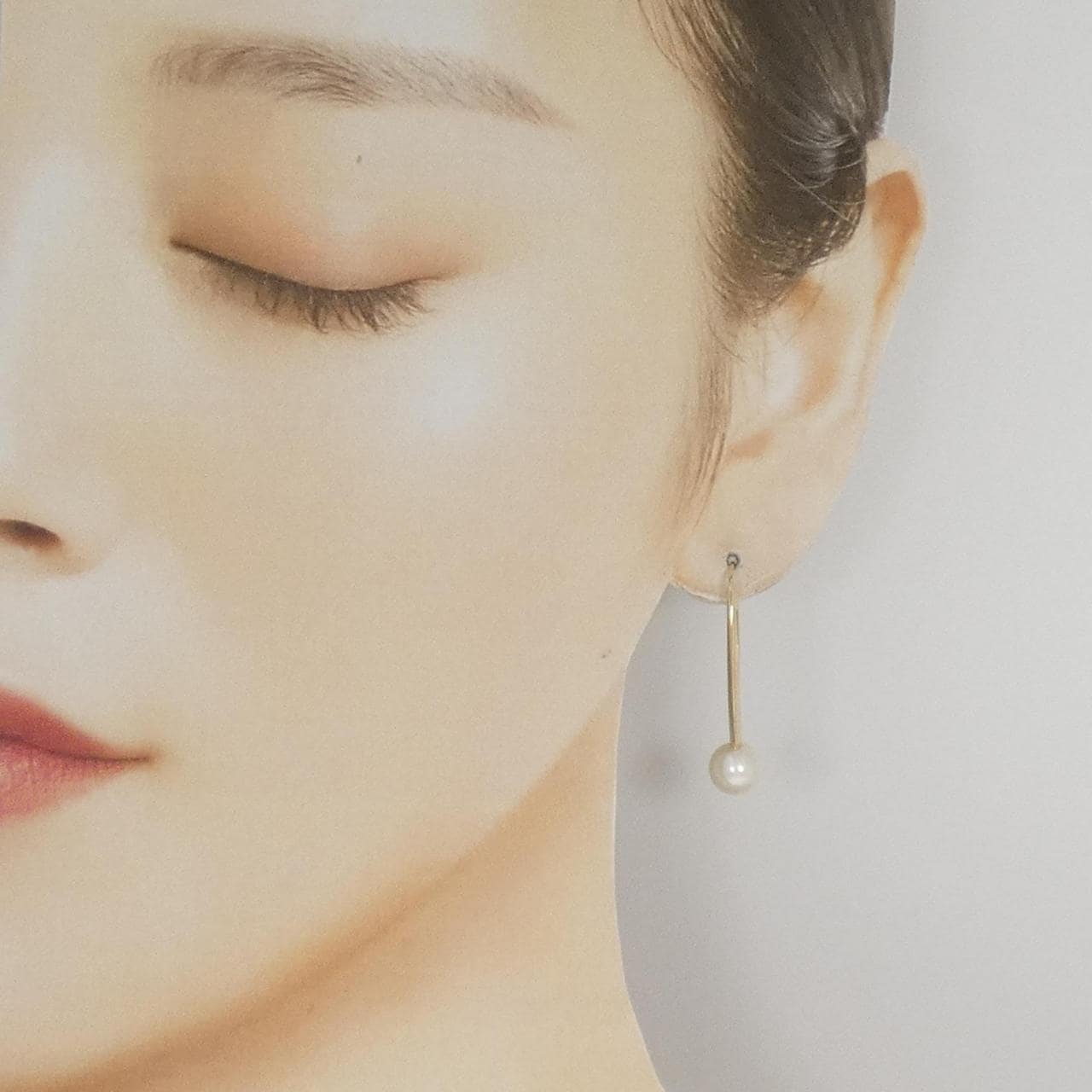 K10YG 淡水パール ピアス 7.5mm