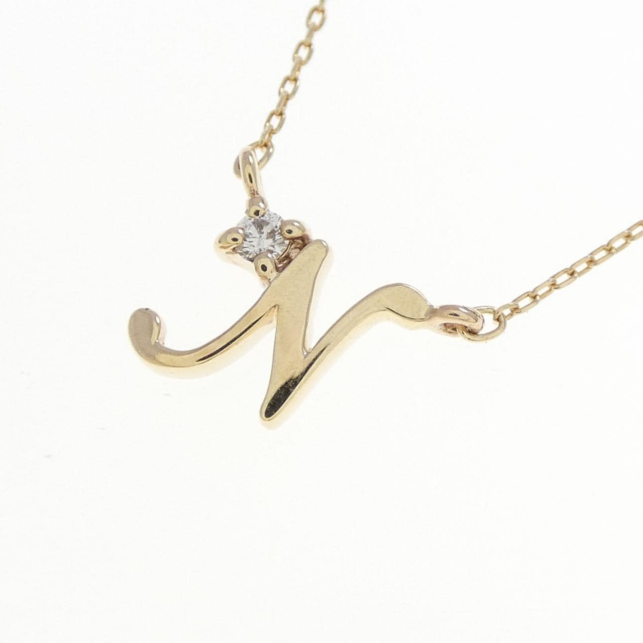 4゜C イニシャルN ダイヤモンド ネックレス