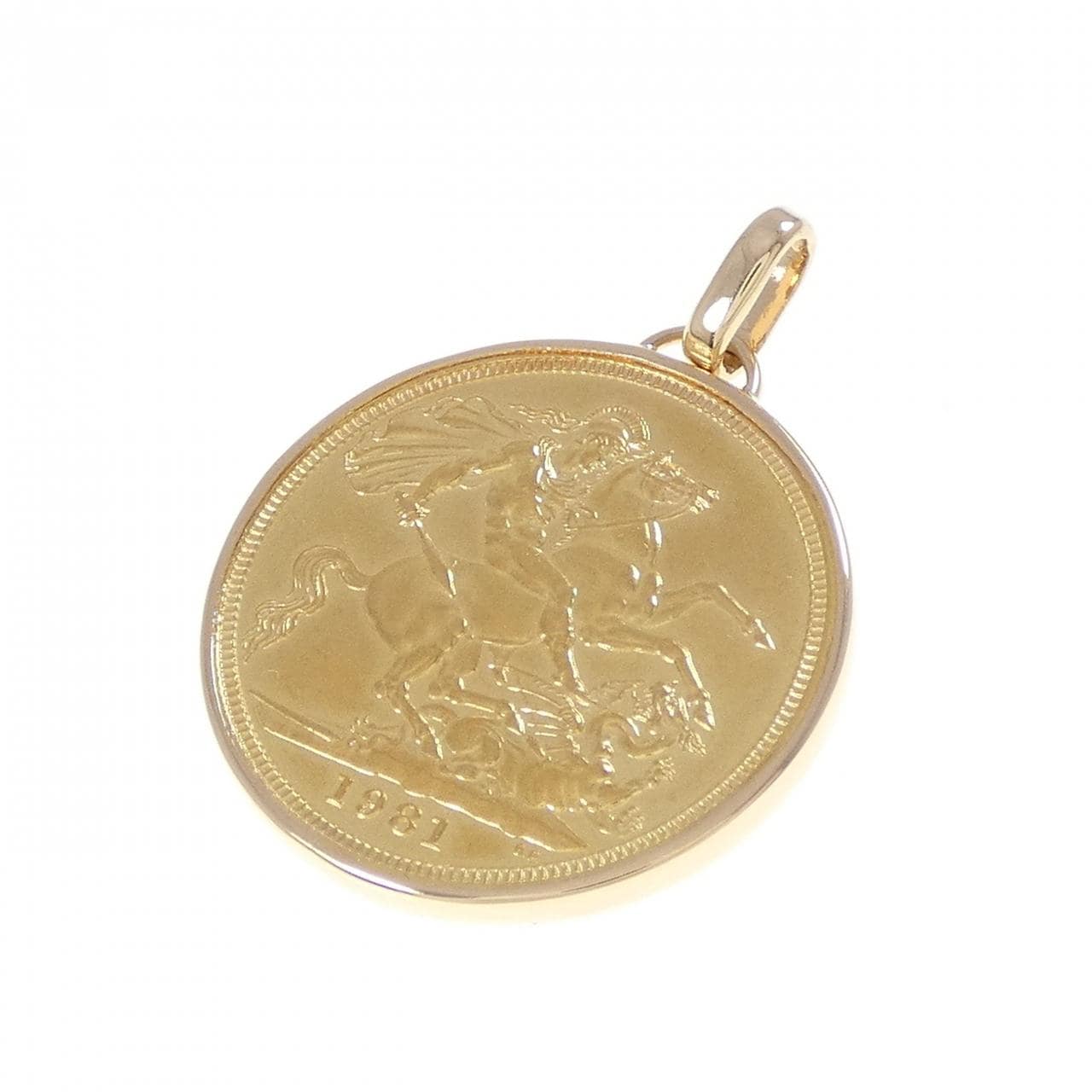 K18YG(枠) コイン ペンダント