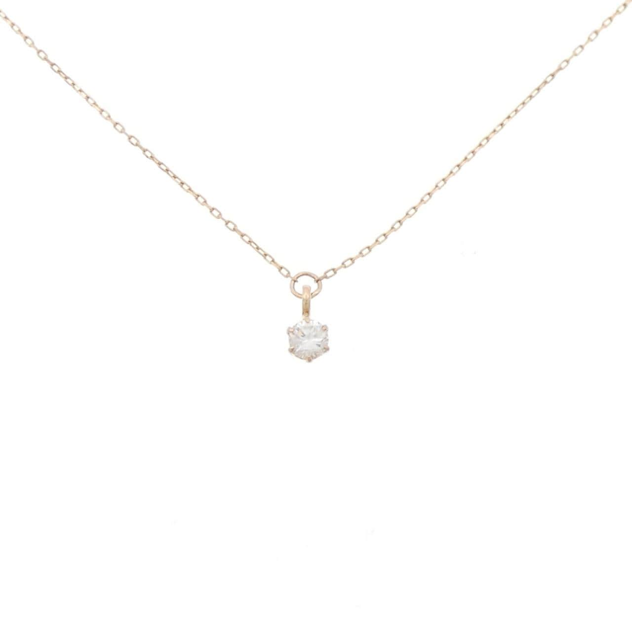 K18PG ソリティア ダイヤモンド ネックレス 0.10CT
