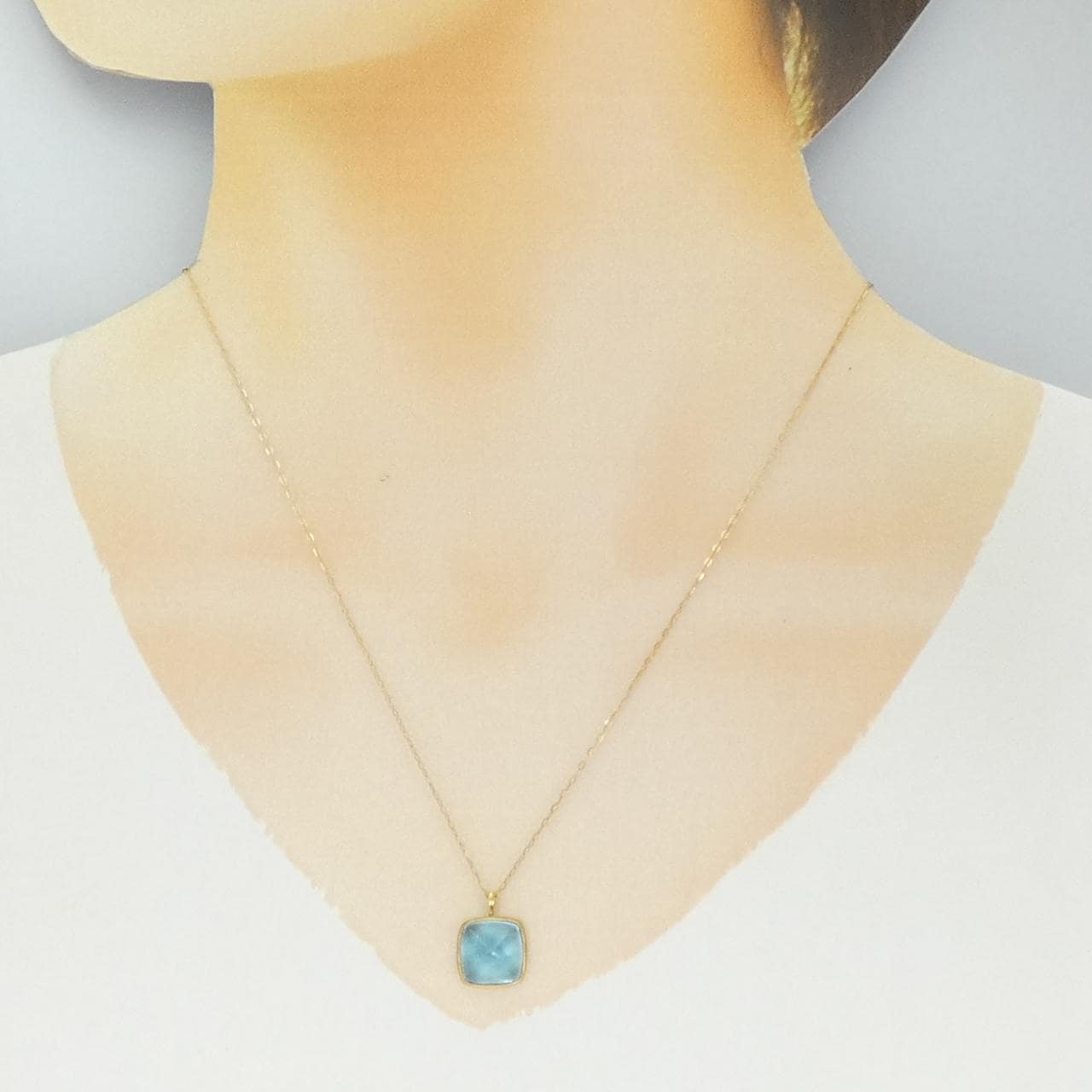 K18YG ブルートパーズ ネックレス 5.00CT