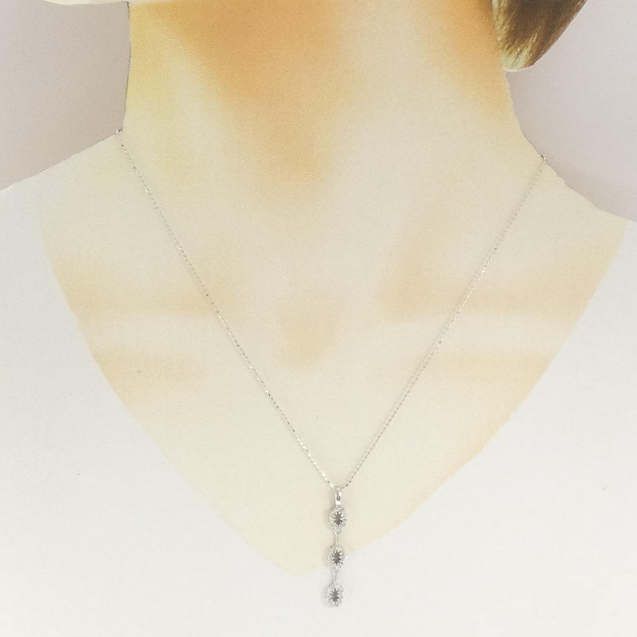 K18WG ダイヤモンド ネックレス 0.37CT