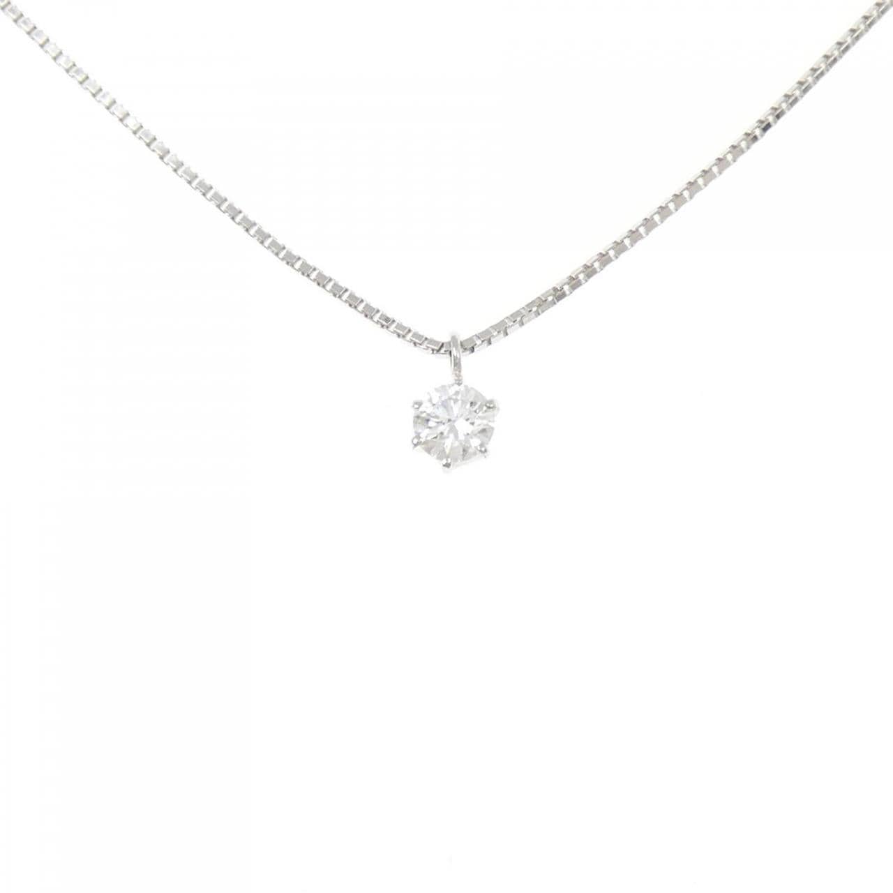 K18WG ソリティア ダイヤモンド ネックレス 0.158CT