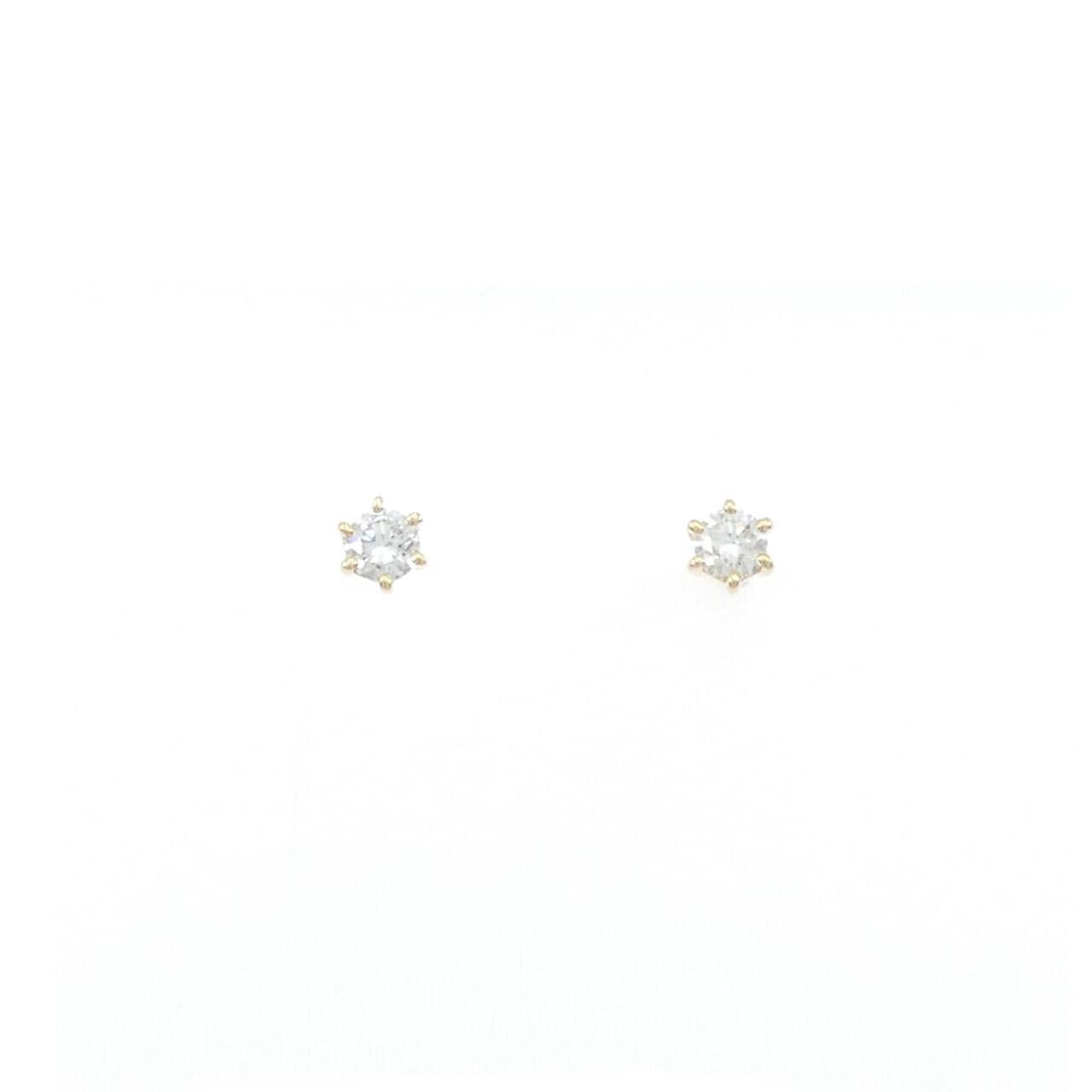 K18YG ソリティア ダイヤモンド ピアス 0.24CT