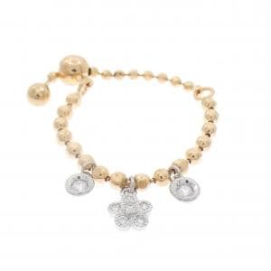 K18PG/PT900 フラワー ダイヤモンド リング 0.07CT