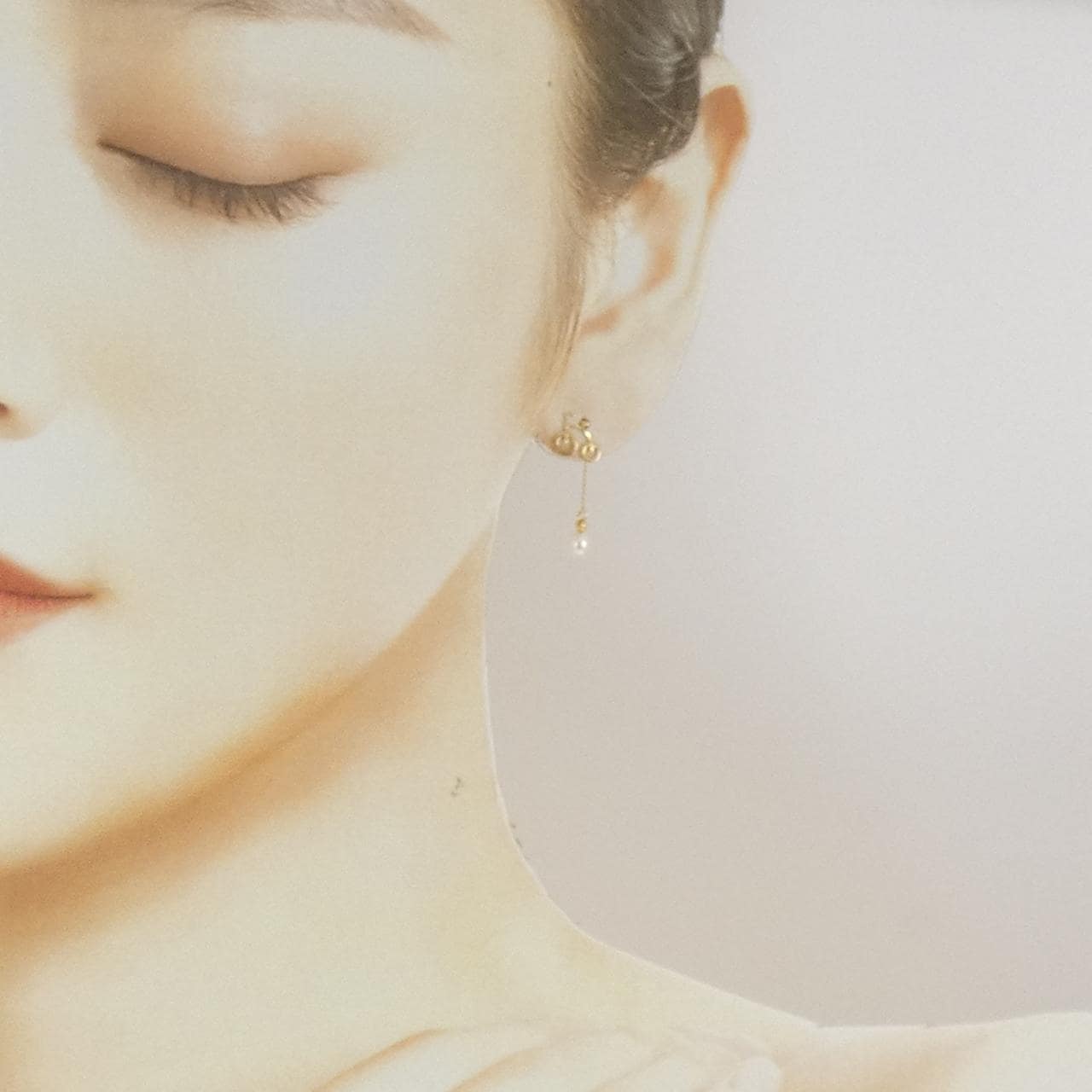 K18YG 淡水パール ピアス 3.6mm