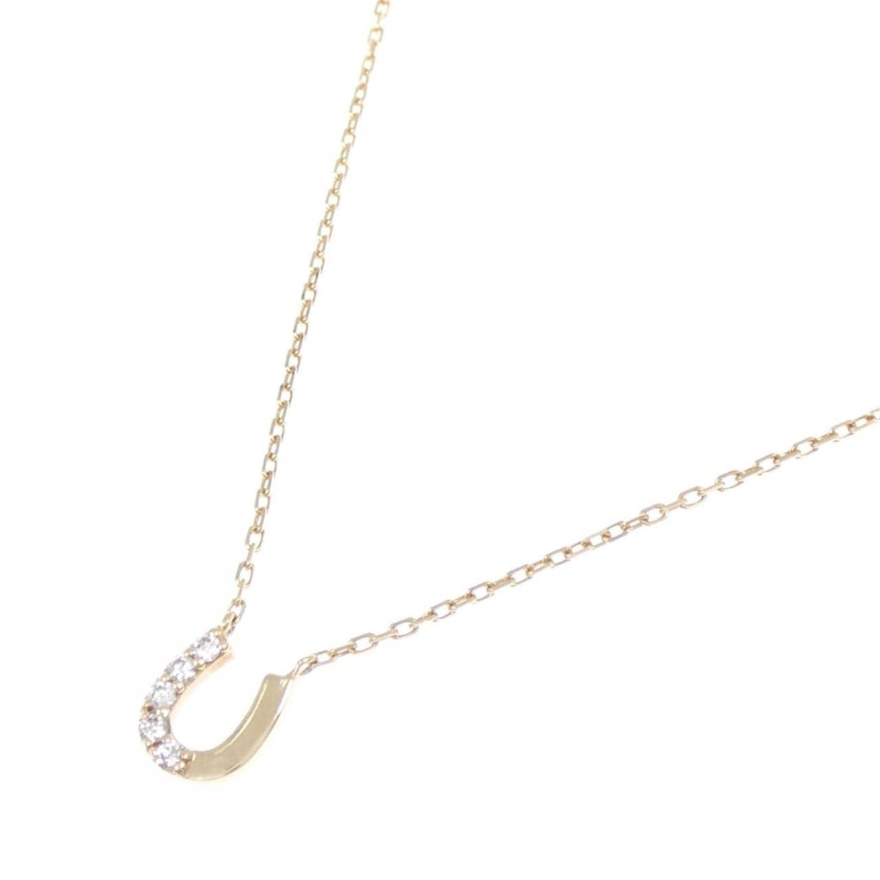 アガット ホースシュー ダイヤモンド ネックレス 0.06CT