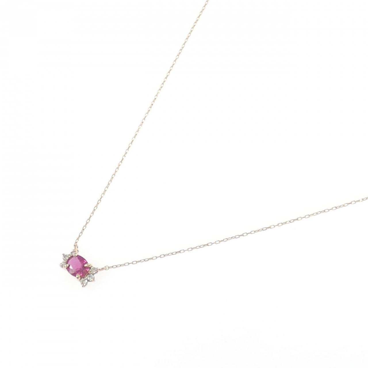 K18PG ルビー ネックレス 0.30CT