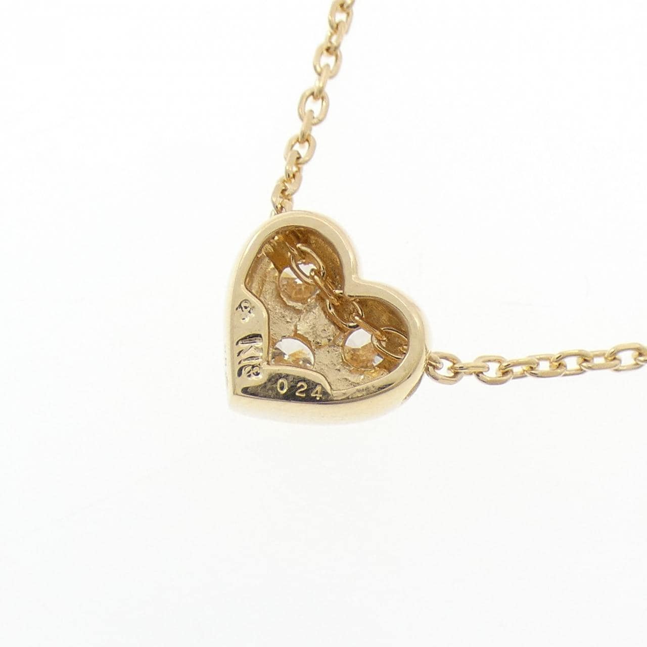 K18YG ハート ダイヤモンド ネックレス 0.24CT