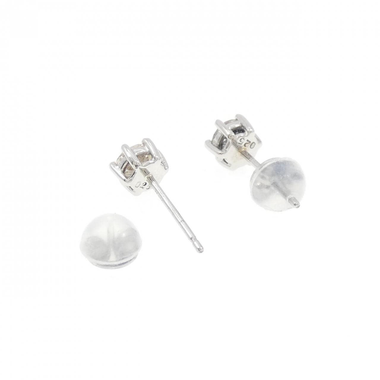 PT900 ソリティア ダイヤモンド ピアス 0.50CT