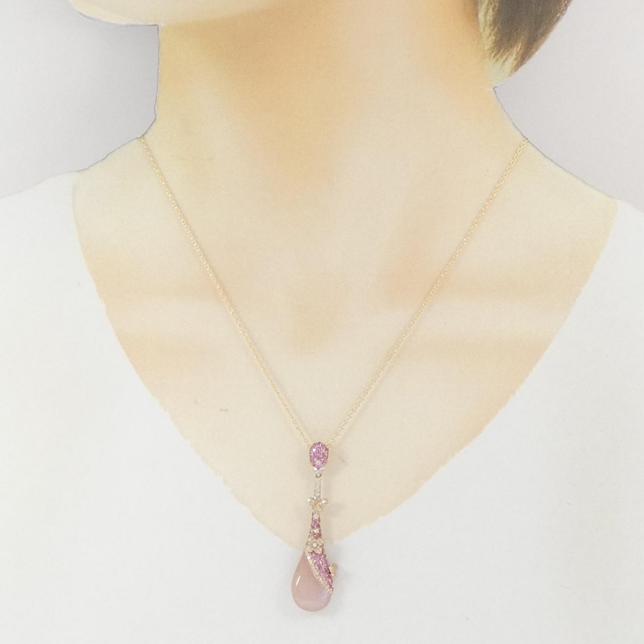 K18PG/18KWG/K18YG Colored Stone Necklace