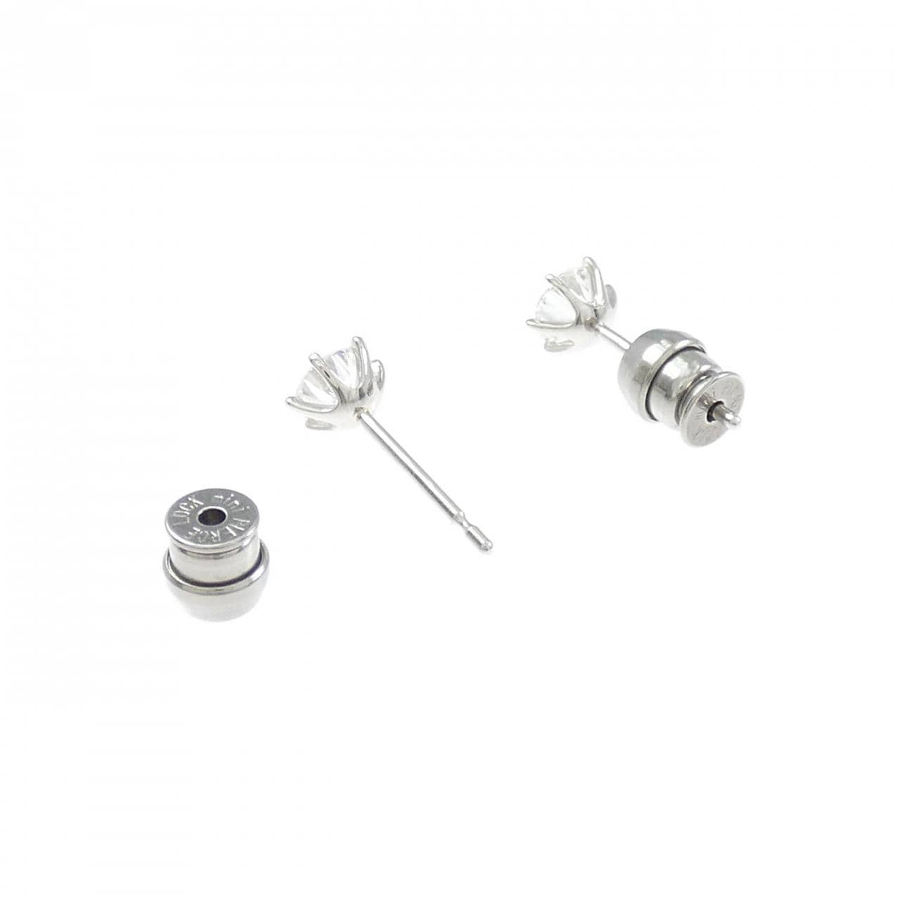 【リメイク】PT900/ST ダイヤモンド ピアス 0.329CT 0.343CT D VVS2 VG