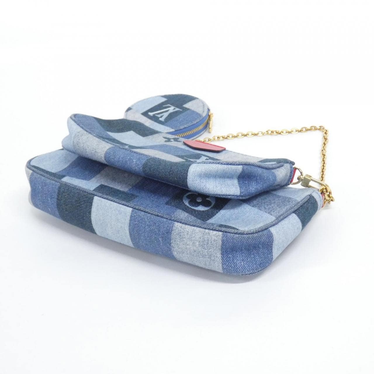 ルイヴィトン デニム モノグラム ミュルティ ポシェット アクセソワール M44990 ショルダーバッグ