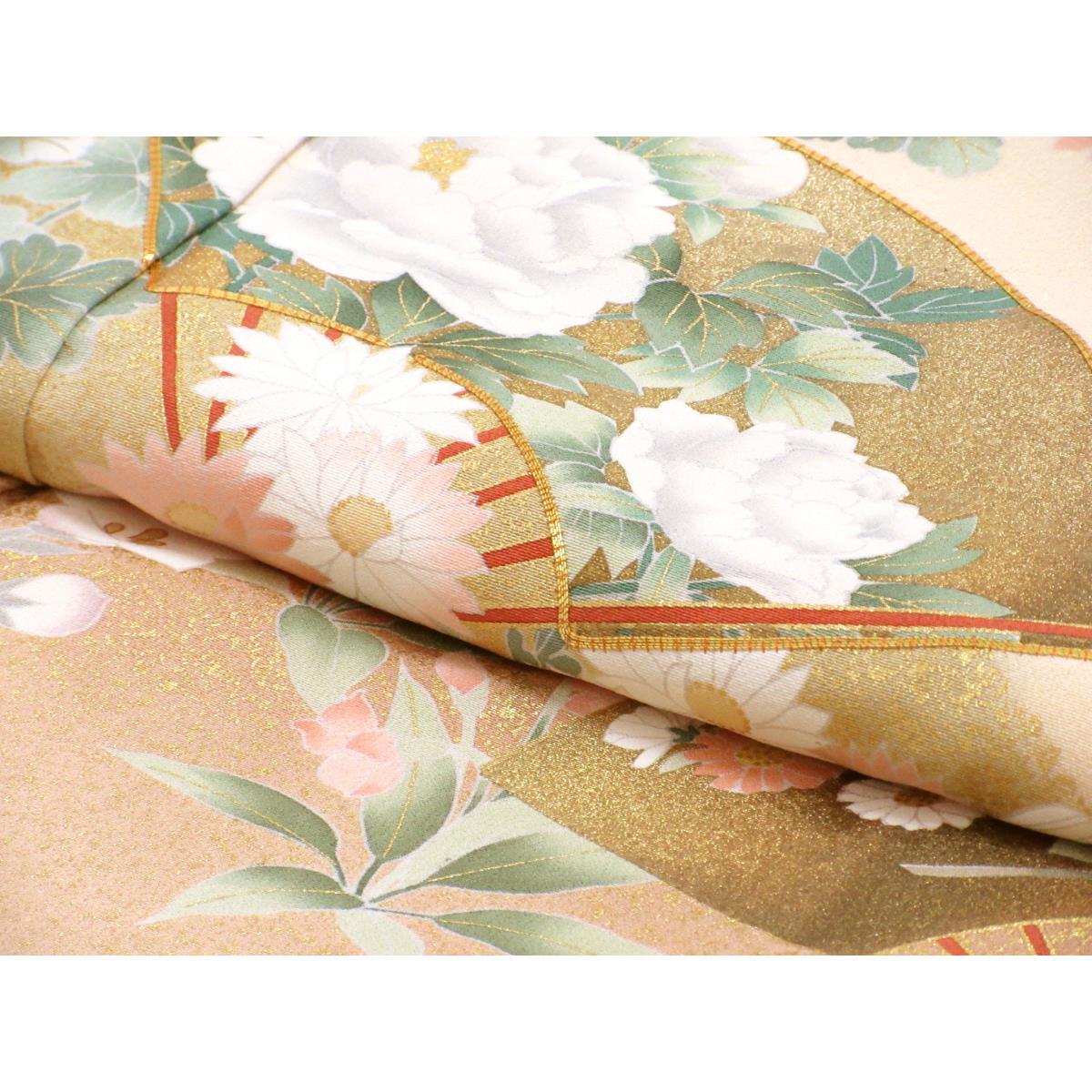 訪問着　友禅金彩加工　刺繍入り