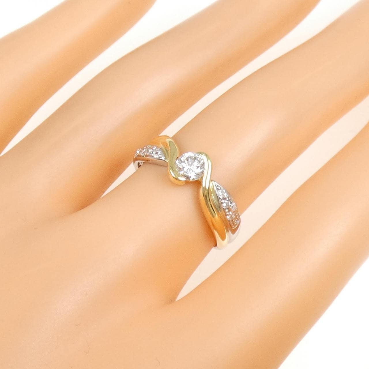 K18YG/PT900 ダイヤモンド リング 0.320CT