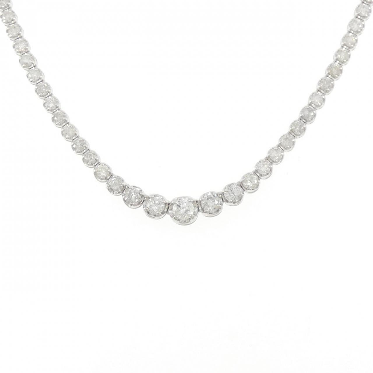 K18WG ダイヤモンド ネックレス 5.00CT