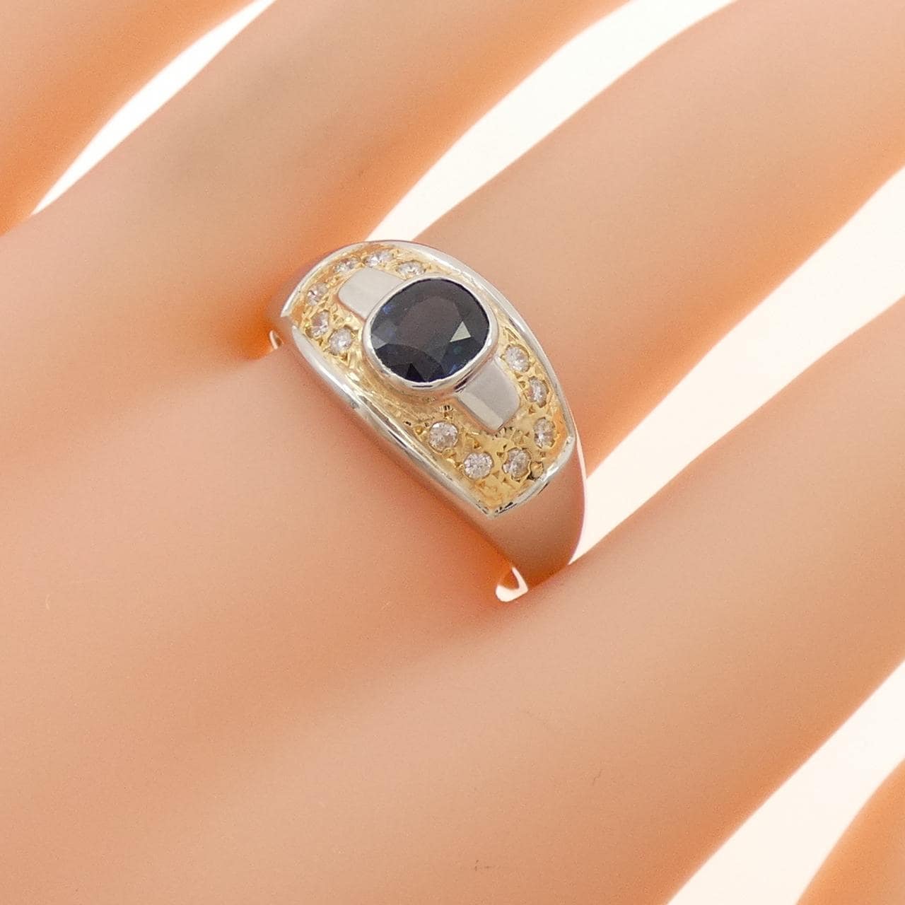 PT900/K18YG サファイヤ リング 0.89CT