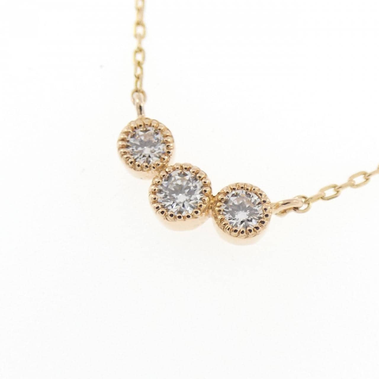 K18PG ダイヤモンド ネックレス 0.10CT