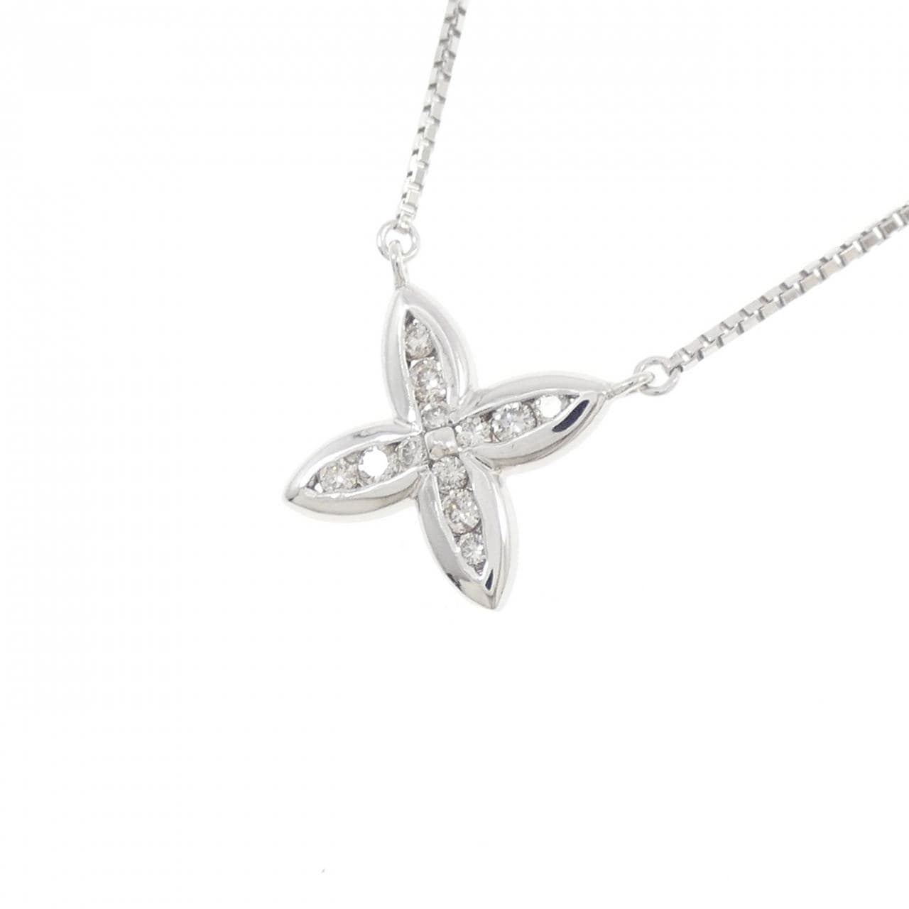 K18WG ダイヤモンド ネックレス 0.15CT