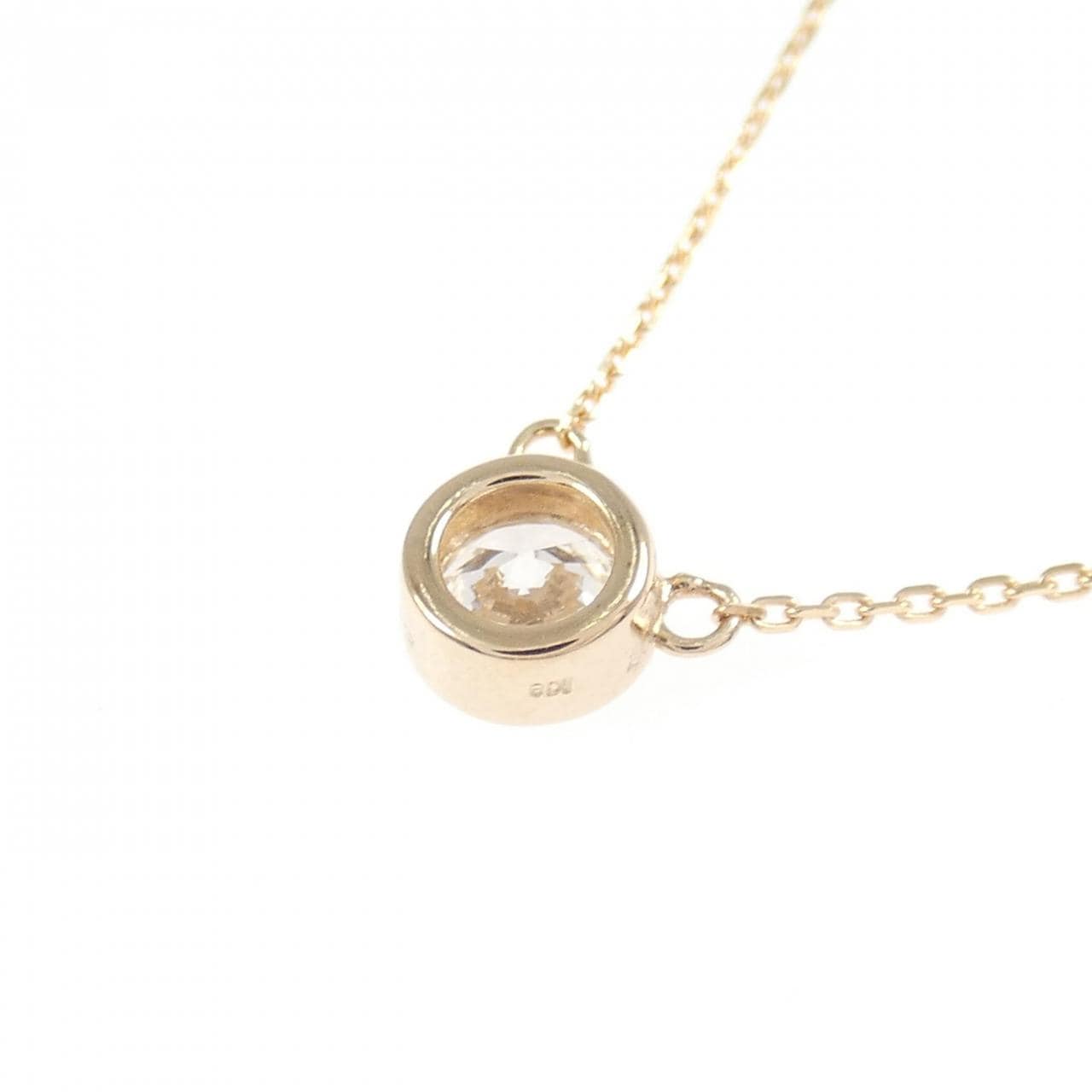K18PG ソリティア ダイヤモンド ネックレス 0.30CT