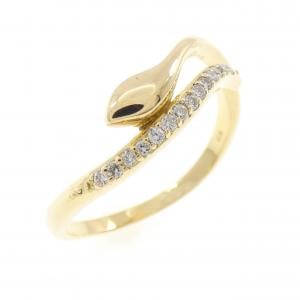 K18YG スネーク ダイヤモンド リング