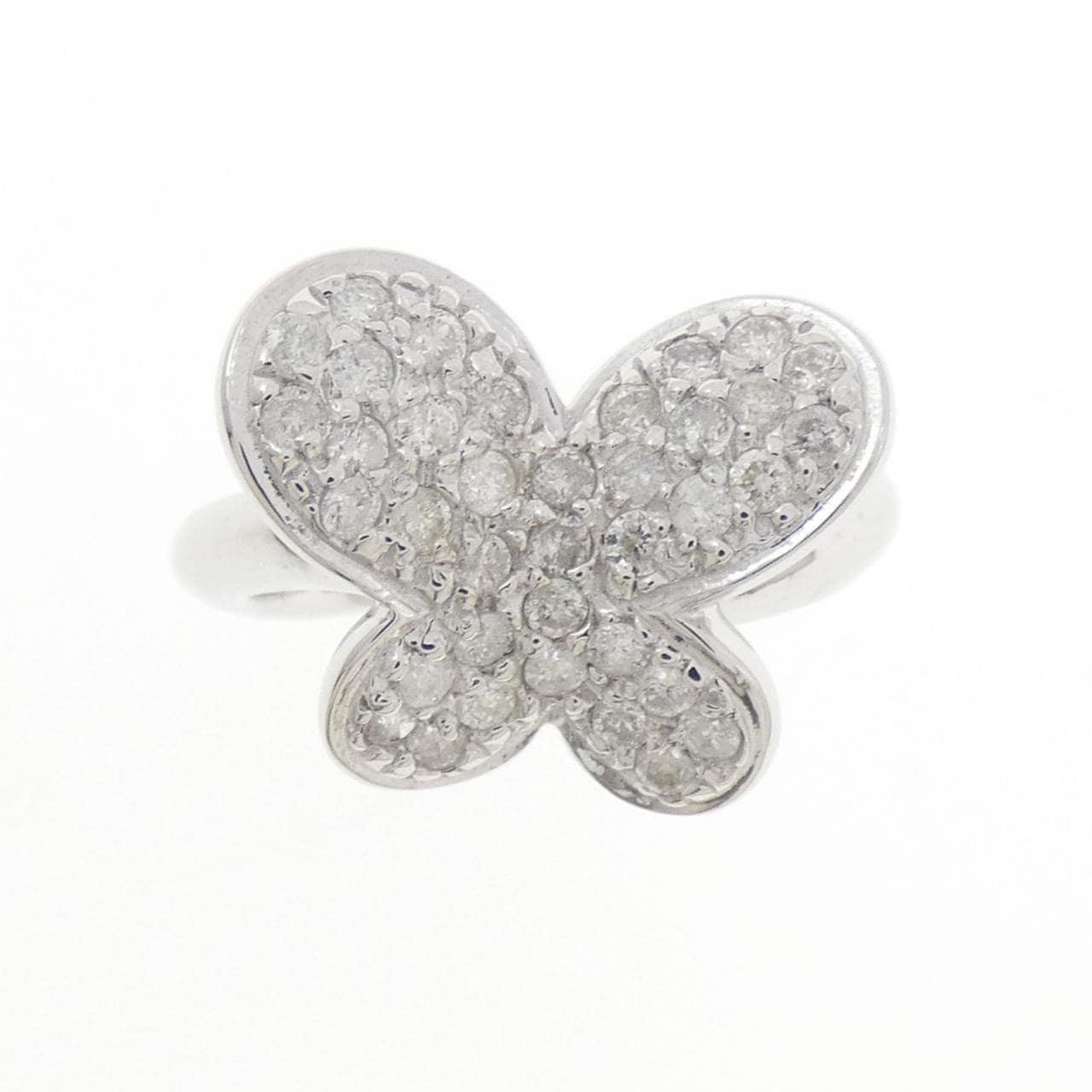 K14WG 密镶蝴蝶形钻石戒指 0.50克拉