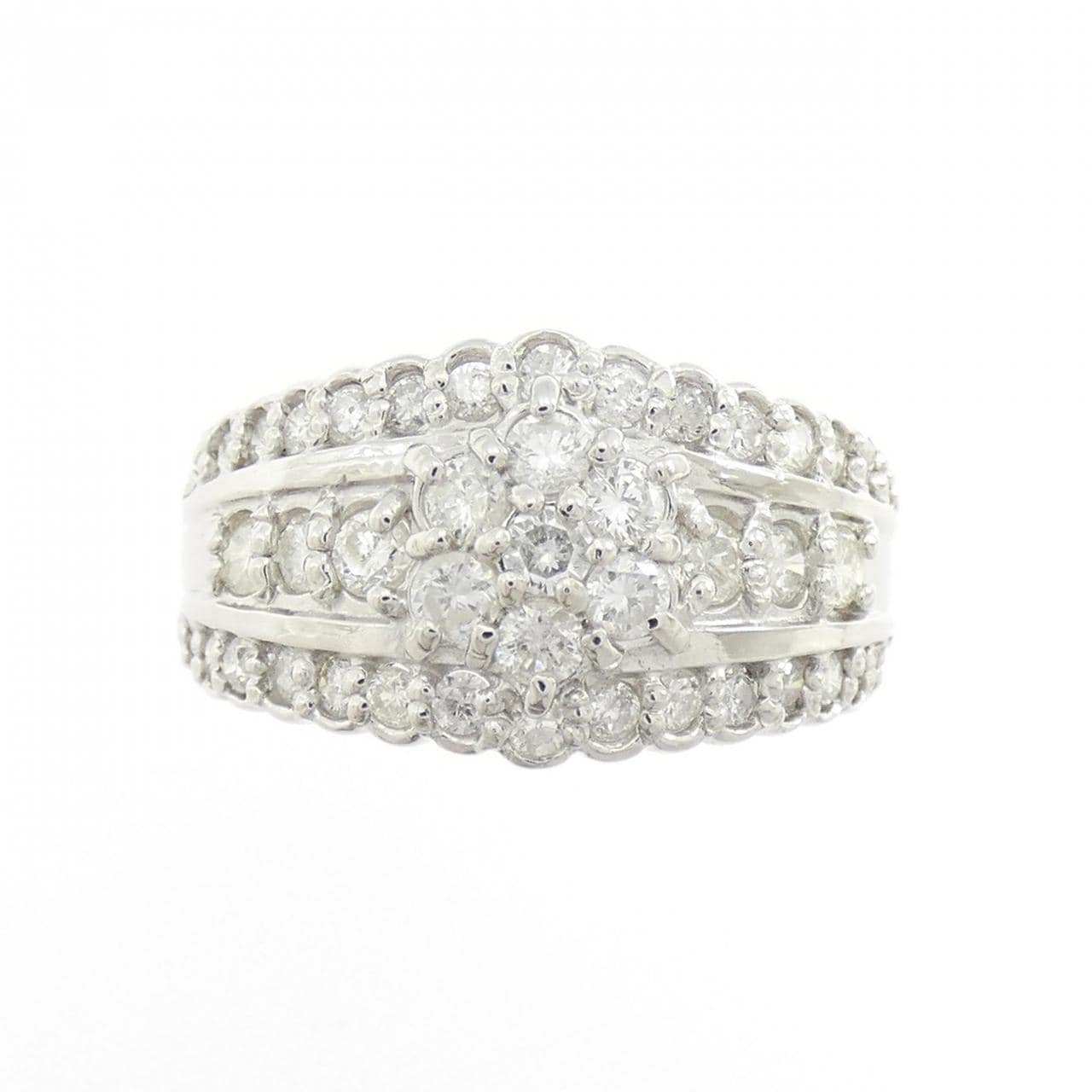 PT900 フラワー ダイヤモンド リング 1.0CT