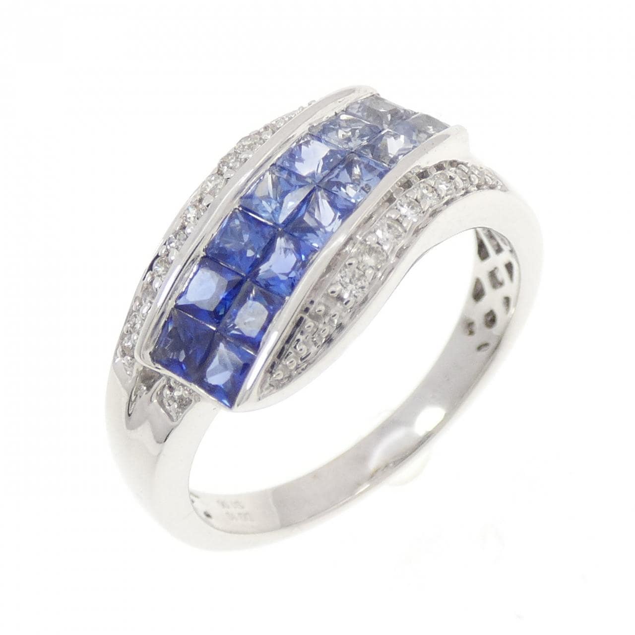 K18WG サファイヤ リング 1.00CT