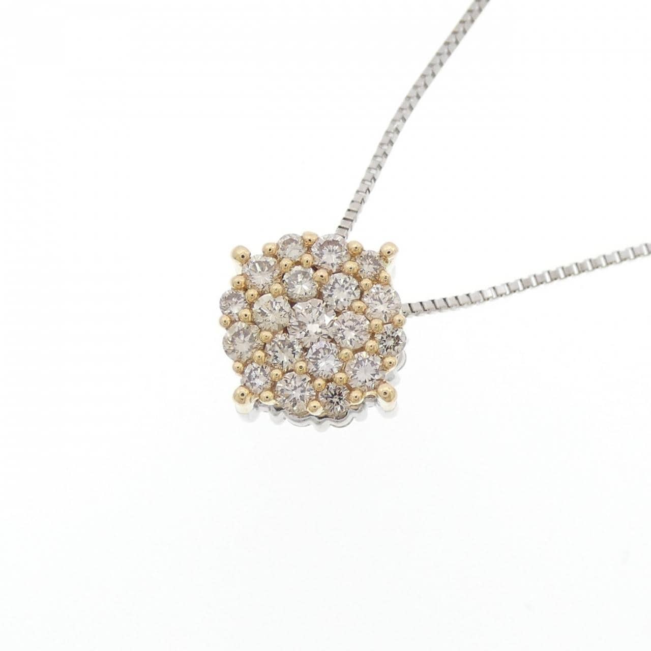 K18/PT950/PT850 Diamond Necklace 0.88CT