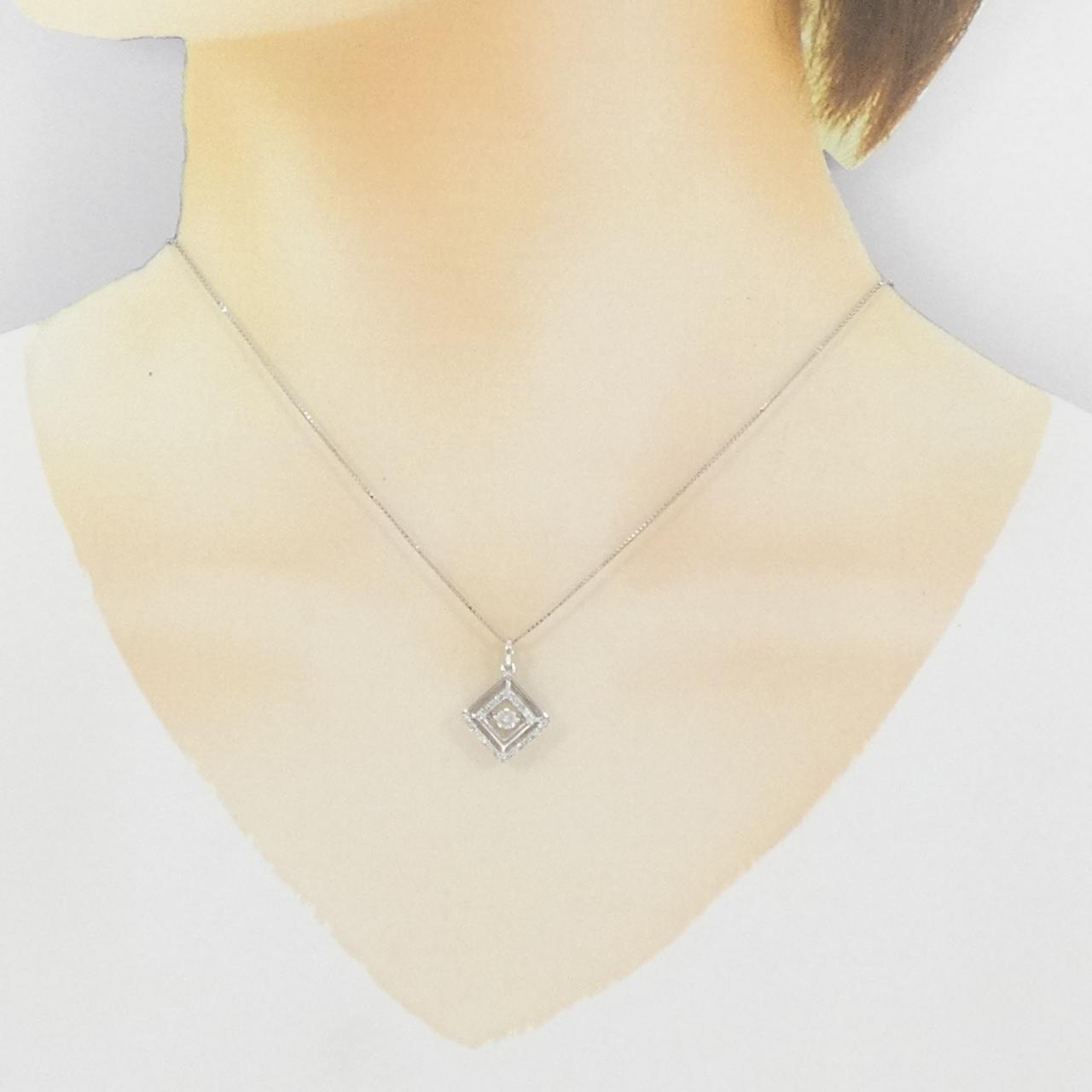 K18WG ダイヤモンド ネックレス 0.13CT