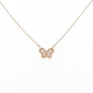 750PG バタフライ ダイヤモンド ネックレス