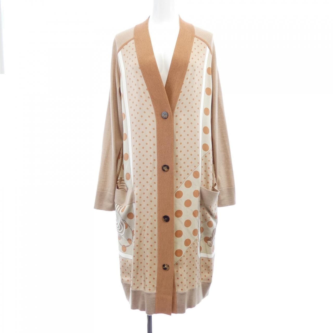 エルメス HERMES CLIC CLAC A POIS *17-7758 ツイルレーヌ カーディガン