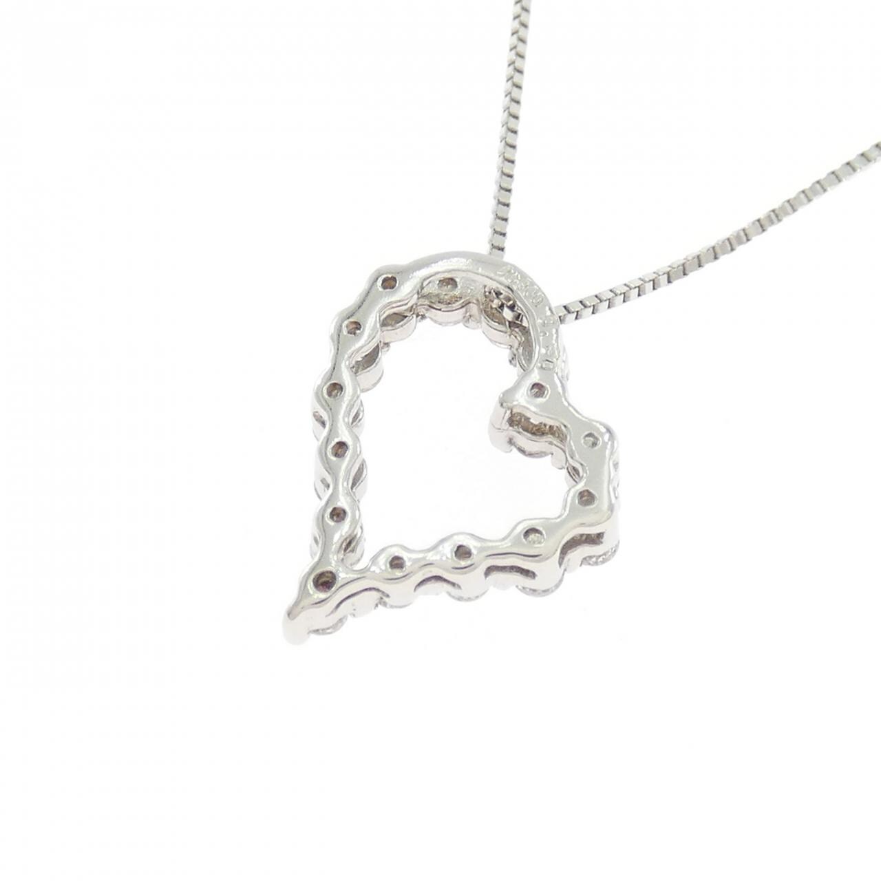 PT900/PT850 ハート ダイヤモンド ネックレス 0.30CT