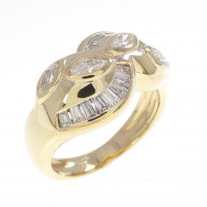 K18YG ダイヤモンド リング 0.84CT