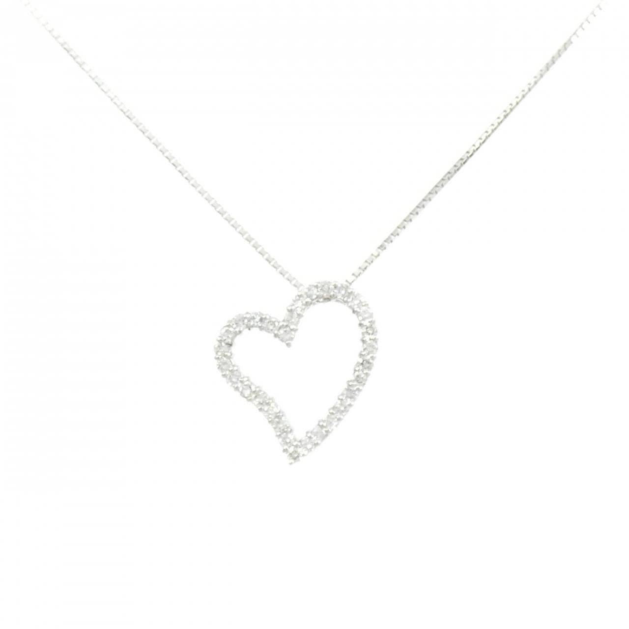 K18WG heart Diamond necklace 0.30CT
